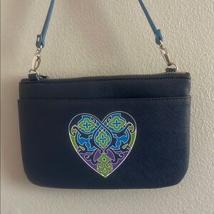 Brighton Navy Heart Crossbody